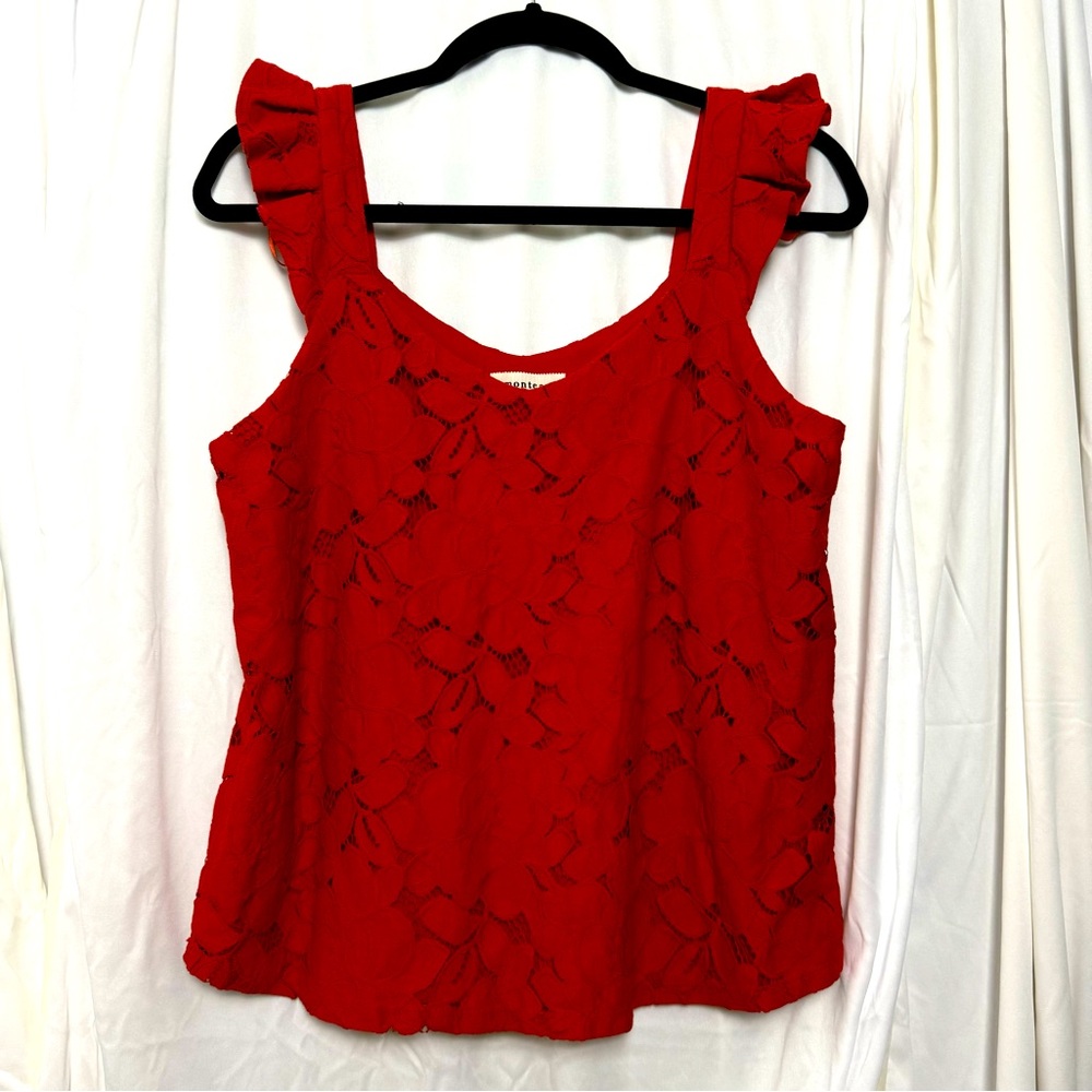 Monteau Size L Red Sleeveless Top